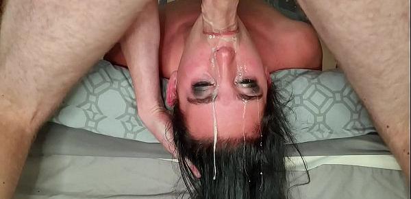  Extreme brutal facefuck with throat pie